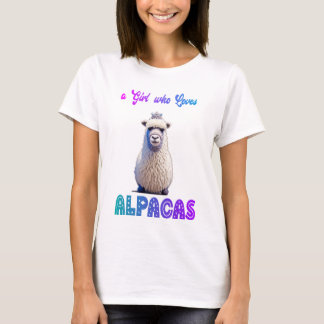 Een meisje dat van Alpacas houdt met Wooly Alpaca T-shirt