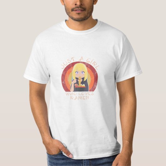 Een meisje dat van anime en Ramen houdt T-shirt (Voorkant)