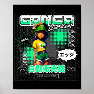 Een meisje dat van Anime Game School Girl houdt Poster
