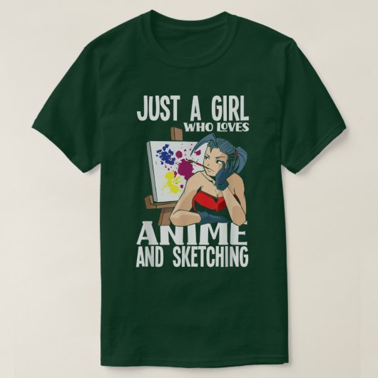 Een meisje dat van Anime houdt en Funny Anime sche T-shirt (Design voorkant)