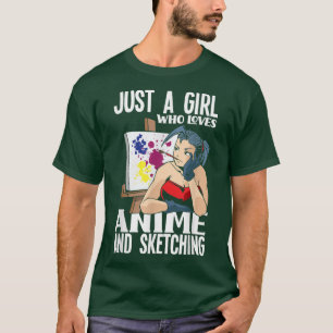 Een meisje dat van Anime houdt en Funny Anime sche T-shirt