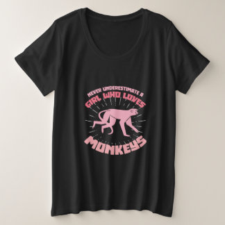 Een meisje dat van apen houdt grote maat t-shirt