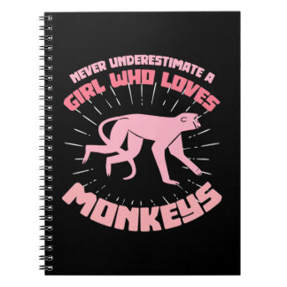 Een meisje dat van apen houdt notitieboek