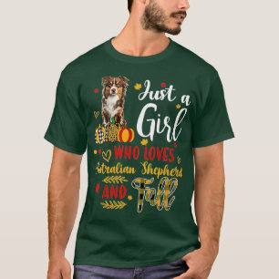 Een meisje dat van Australian Shepherd A houdt T-shirt