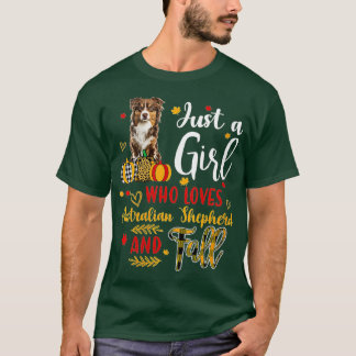 Een meisje dat van Australian Shepherd A houdt T-shirt