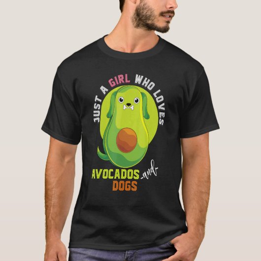 Een meisje dat van Avocados en Honden houdt T-shirt (Voorkant)