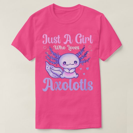 Een meisje dat van Axolotls Kinder houdt T-shirt (Design voorkant)