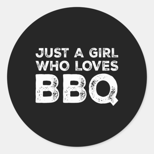Een meisje dat van BBQ houdt Ronde Sticker (Voorkant)