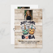 Een meisje dat van Boba houdt Bedankkaart (Voorkant / Achterkant)