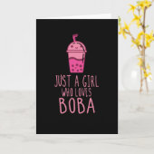 Een meisje dat van Boba houdt Kaart (Gele Bloem)