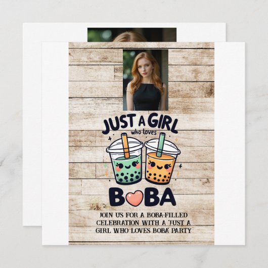 Een meisje dat van Boba houdt Kaart (Voorkant / Achterkant)