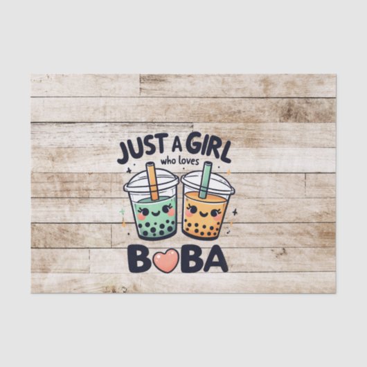 Een meisje dat van Boba houdt Tissuepapier (Voorkant)