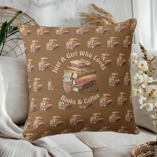 Een meisje dat van boeken en koffie houdt kussen