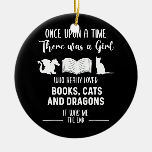 Een meisje dat van Books houdt, leest boeken en dr Keramisch Ornament (Voorkant)