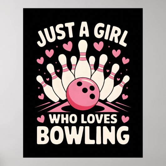 Een meisje dat van bowlen houdt poster (Voorkant)