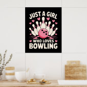 Een meisje dat van bowlen houdt poster (Keuken)