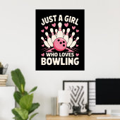 Een meisje dat van bowlen houdt poster (Thuiskantoor)