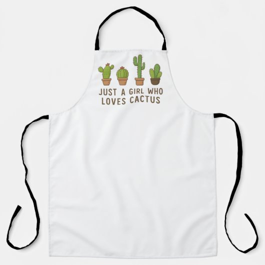 Een meisje dat van cactus houdt schort (Voorkant)