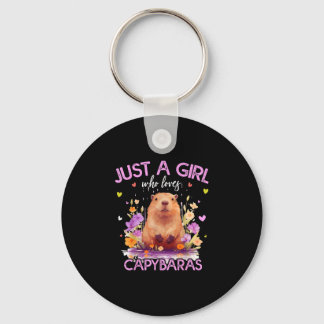 Een meisje dat van capibara's houdt voor vrouwen g sleutelhanger