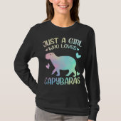 Een meisje dat van Capybaras houdt T-shirt (Voorkant)