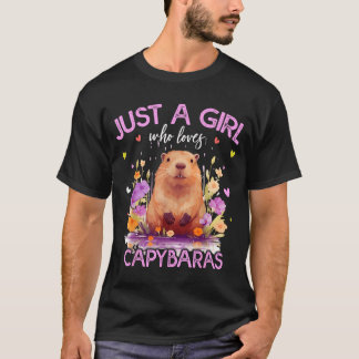 Een meisje dat van capybaras houdt voor vrouwen gi t-shirt