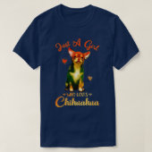 Een meisje dat van Chihuahua Funny Dog houdt T-shirt (Design voorkant)