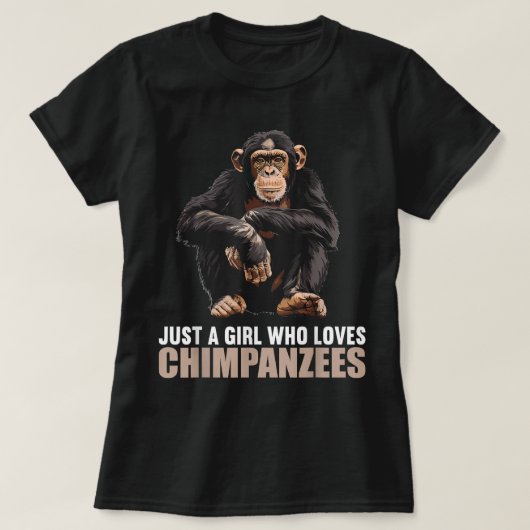 Een meisje dat van chimpansees houdt t-shirt (Design voorkant)
