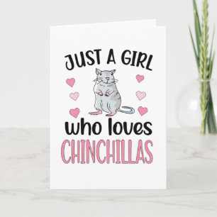 Een meisje dat van Chinchillas houdt, mam Chinchil Kaart