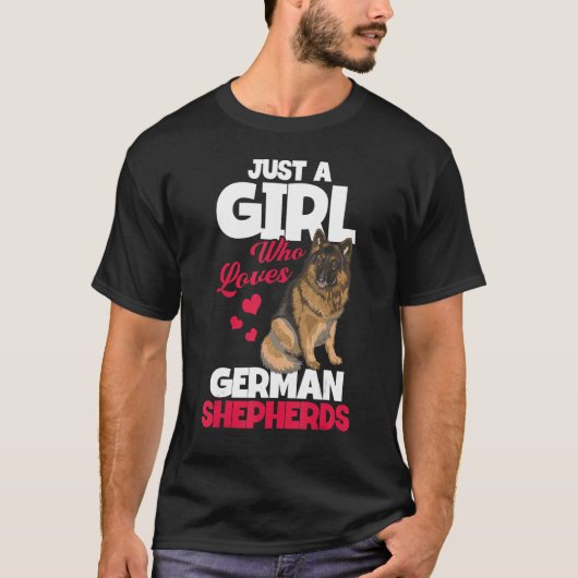 Een meisje dat van de Duitse herders houdt: Shephe T-shirt (Voorkant)