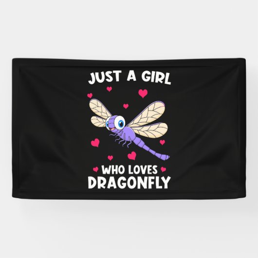 Een meisje dat van de libellen houdt spandoek (Horizontaal)