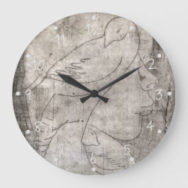 Een meisje dat van dieren houdt grote klok