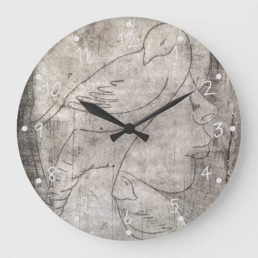 Een meisje dat van dieren houdt grote klok (Voorkant)