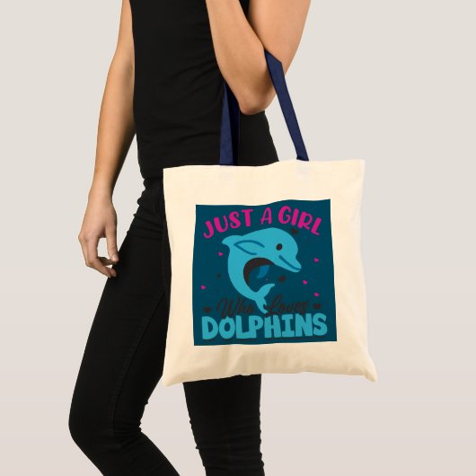 Een meisje dat van dolfijnenZee houdt Tote Bag (Voorkant (product))