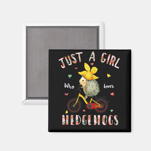Een meisje dat van egel houdt magneet (Voorkant / Achterkant)