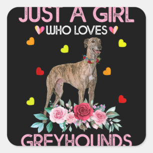 Een meisje dat van Greyhounds houdt Vierkante Sticker