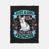 Een meisje dat van haar Franse buldog houdt Fleece Deken (Voorkant)