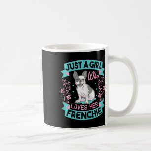 Een meisje dat van haar Franse buldog houdt Koffiemok