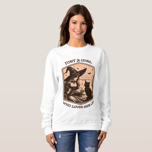 Een meisje dat van haar kat houdt trui (Voorkant volledig)