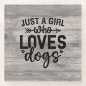 Een meisje dat van haar Onderzetter houdt Glazen Onderzetter (Voorkant)