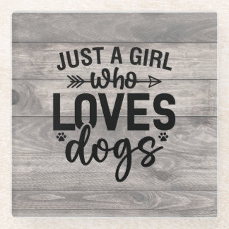 Een meisje dat van haar Onderzetter houdt Glazen Onderzetter