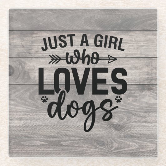 Een meisje dat van haar Onderzetter houdt Glazen Onderzetter (Voorkant)