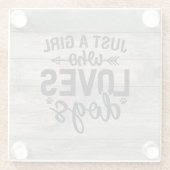 Een meisje dat van haar Onderzetter houdt Glazen Onderzetter (Achterkant)