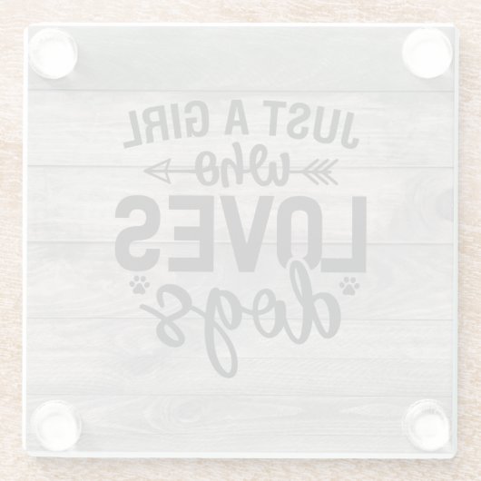 Een meisje dat van haar Onderzetter houdt Glazen Onderzetter (Achterkant)