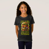 Een meisje dat van hamburgers houdt t-shirt (Voorkant volledig)