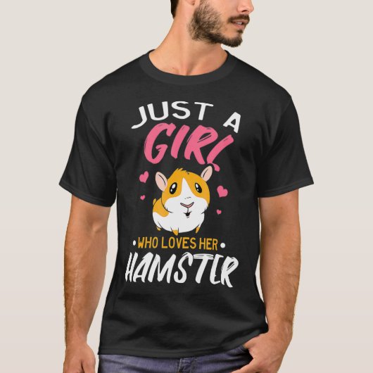Een meisje dat van Hamster houdt T-shirt (Voorkant)