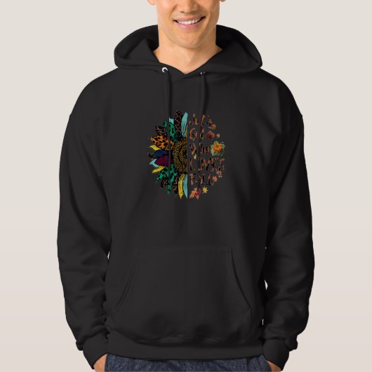 Een meisje dat van Herfst houdt, Leopard Sunflower Hoodie (Voorkant)