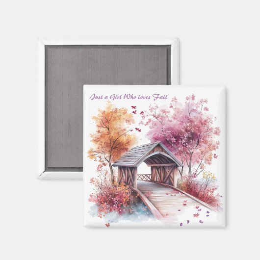 Een meisje dat van Herfst houdt Magneet (Voorkant / Achterkant)