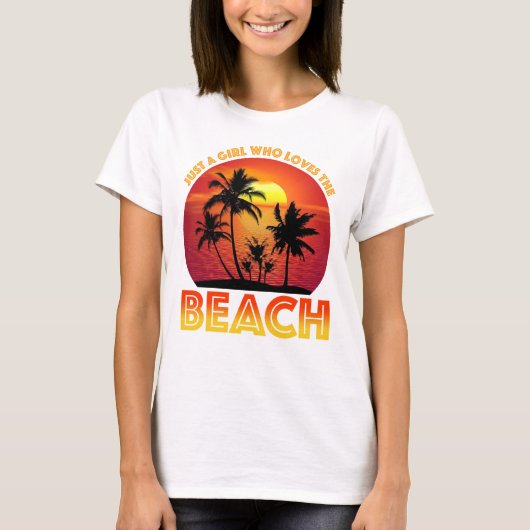 Een meisje dat van het strand houdt t-shirt (Voorkant)