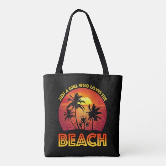 Een meisje dat van het strand houdt tote bag (Achterkant)
