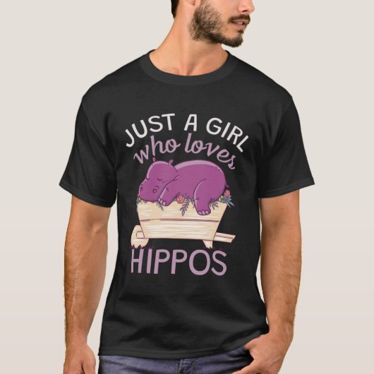 Een meisje dat van Hippos houdt T-shirt (Voorkant)